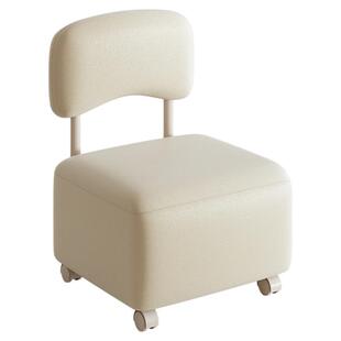 万向轮小凳子家用滑轮矮凳奶油风储物凳收纳凳带娃客厅儿童靠背椅