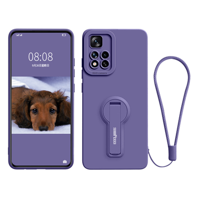 自带支架一体隐形液态硅胶手机壳