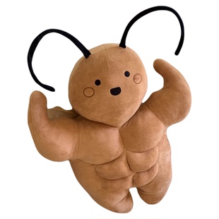 腹肌大蟑螂玩偶肌肉小强毛绒玩具娃娃公仔搞怪抽象生日礼物送男生