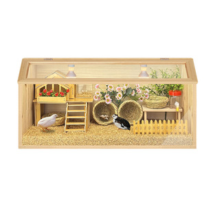 芦丁鸡饲养箱专用笼子小鸡育雏保温箱恒温造景小屋家用卢丁鸡养箱