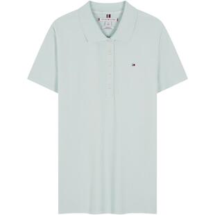 Tommy26春夏新款女装珠地网眼潮流活力休闲通勤纯色短袖T恤POLO