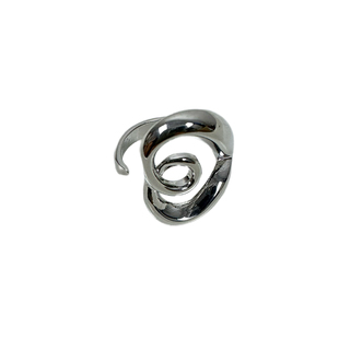 atmshop韩系简约百搭银色镂空不规则爱心时髦高级戒指食指戒开口