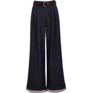 Vero Moda奥莱牛仔裤女2026早春新款含棉莱赛尔高腰阔腿裤裤子