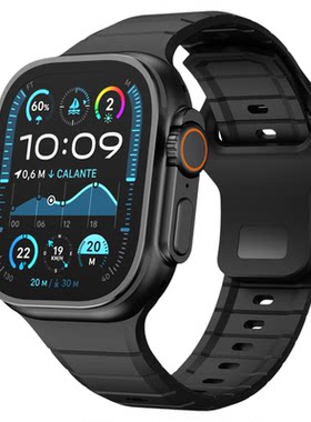 适用iwatch苹果ultra2/3手表带S10/11钛空版FKM氟橡胶腕表带applewatch运动S9运动8智能7小众6创意高级感