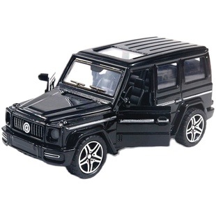 合金车模跑车四开门仿真路虎卫士回力车模型儿童玩具越野汽车摆件