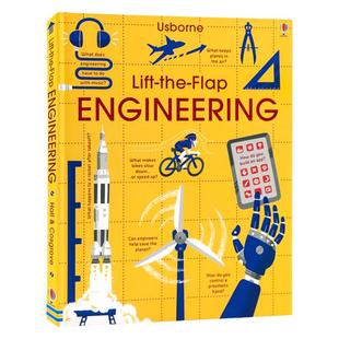 Usborne翻翻书工程小百科 Lift the Flap Engineering 英文原版绘本儿童英语启蒙科普绘本精装大开纸板翻翻书工程原理stem百科6岁+