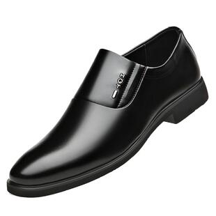 木林森男鞋2025冬季新款真皮商务正装皮鞋男士英伦6CM内增高鞋子