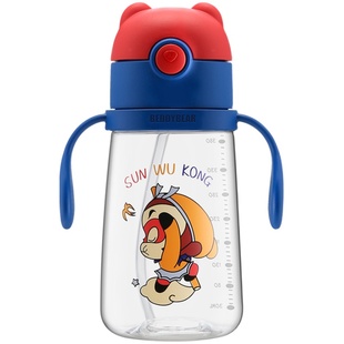 杯具熊大圣学饮杯儿童吸管杯带刻度防漏防呛婴儿宝宝夏季喝水杯子