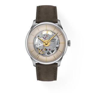 【自营】TISSOT天梭表杜鲁尔系列男表皮带时尚自动机械手表瑞士