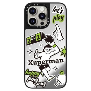 许昕同款xuperman手机壳防摔Magsafe磁吸镜面保护壳适用苹果iphone17promax/17pro/16/15/14可爱个性高级创意