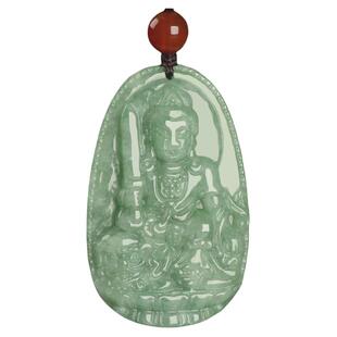 天然翡翠A货生肖本命佛守护神吊坠虚空藏普贤文殊菩萨玉观音男女