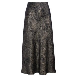 qs秸熙春秋新款复古高级感鎏金缎面半身裙龟裂纹醋酸显瘦鱼尾裙子