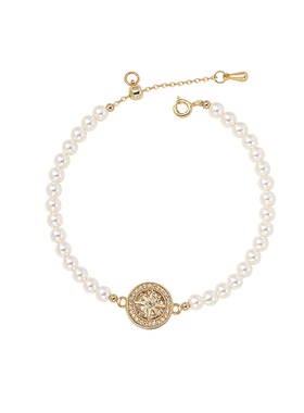 阿吉豆手链手环珍珠女八芒星手饰