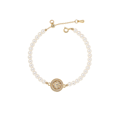 阿吉豆手链手环珍珠女八芒星手饰