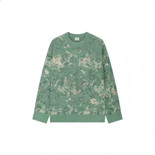 【奢定SHX】2026春季小清新宽松圆领休闲绵羊毛混纺毛织长袖上衣