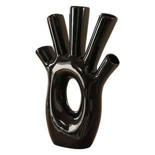 晶华陶瓷器皿异形多孔花瓶北欧风插花花艺摆件仿五指花器桌面花瓶