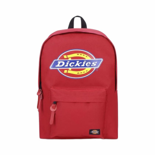 Dickies/帝客大Logo印花款拉链开合织物涤纶大容量潮流双肩包黑色
