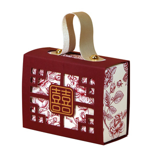 结婚喜糖盒子2025新款婚礼糖果礼盒订婚手提高级感糖袋包装盒空盒