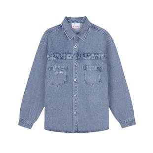 INXXStandby 美式复古牛仔外套男工装口袋休闲翻领夹克上衣