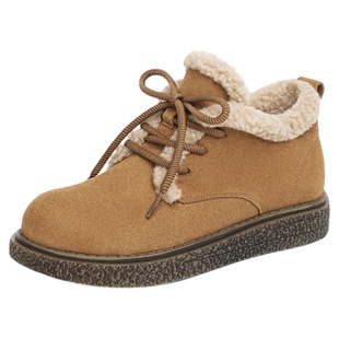 红蜻蜓加绒勃肯鞋女冬季新款女鞋厚底毛绒雪地靴加厚保暖休闲棉鞋