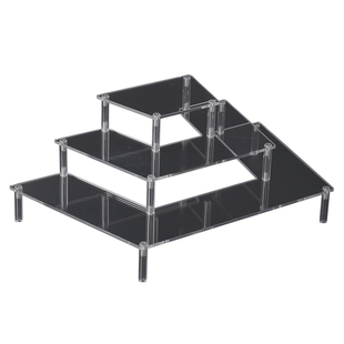 泡泡玛特手办娃娃展示架小玩具饰品分层陈列亚克力等边梯形阶梯架