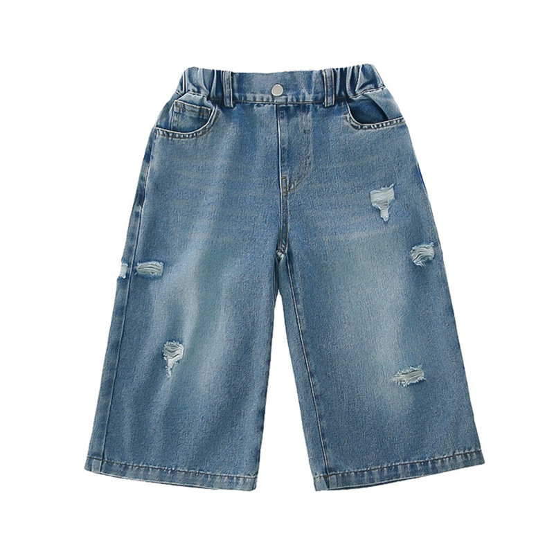 夏季破洞牛仔九分裤时尚新品