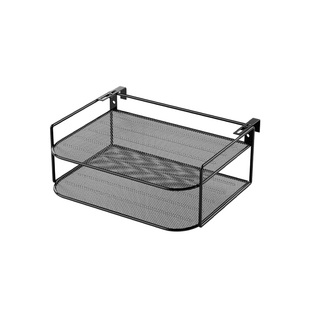 办公室工位电话置物架桌面屏风悬挂式资料整理架热敏打印机收纳架