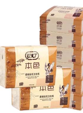 双灯400层本色压花卫生纸实惠装
