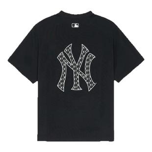 MLB官方 男女情侣老花大logo运动休闲时尚T恤短袖25夏季新款TSM06