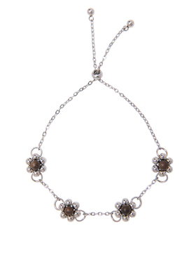 原创设计小众钛钢木珠花朵手链