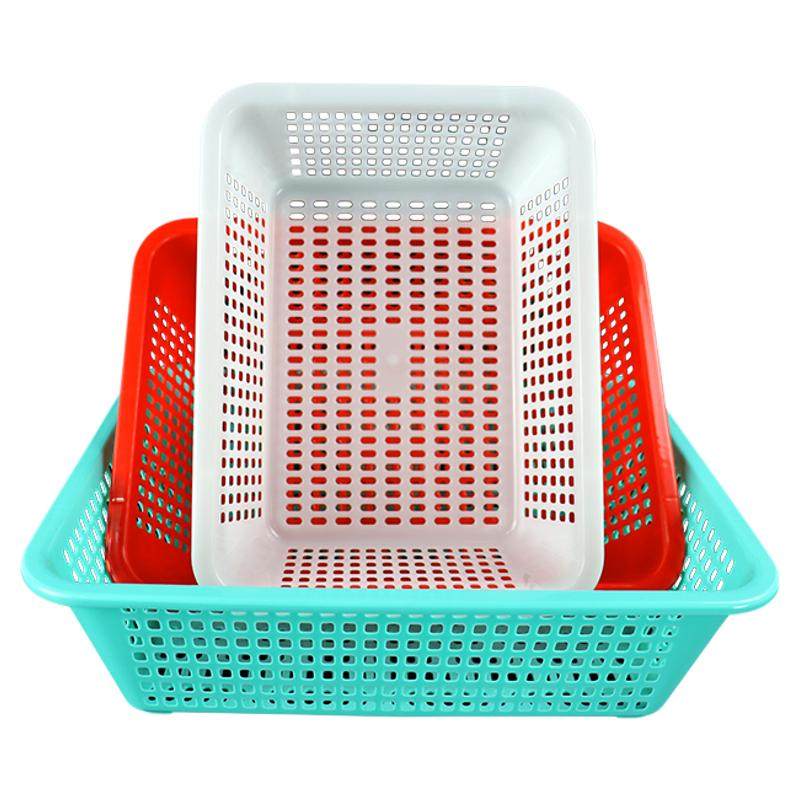 塑料筐长方形洗菜篮加厚商用厨房沥水篮方筛配菜小篮子收纳筐网框