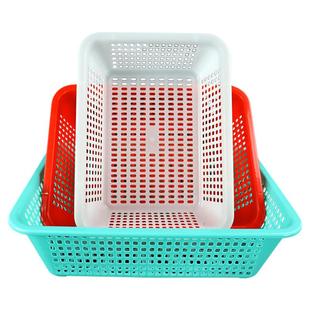 塑料筐长方形洗菜篮加厚商用厨房沥水篮方筛配菜小篮子收纳筐网框