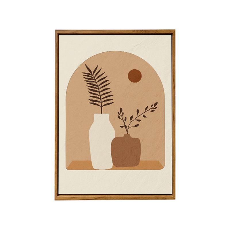 原木奶油风莫兰迪客厅餐厅装饰画