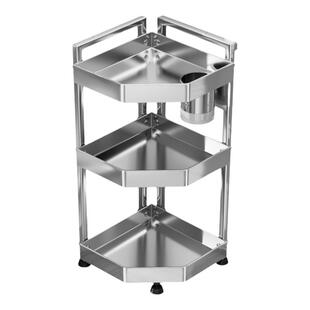 厨房台面三角区置物架三角形转角收纳调料调味品落地多层刀架