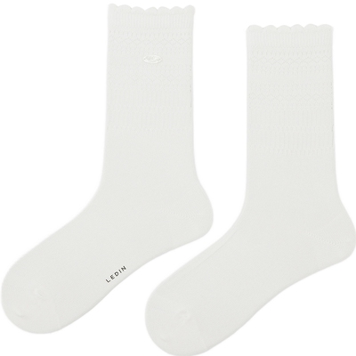 【商场同款】乐町纯色简约中筒袜2026新款弹力百搭袜子C1YGG1143