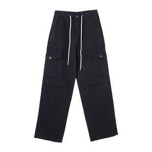 THESOONG/重磅复古工装裤女直筒小个子酷飒风徒步登山秋HWKZ7514