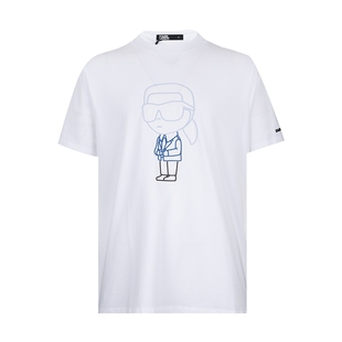 Karl Lagerfeld卡尔·拉格斐男老佛爷短袖T恤男士2025新款XY促销