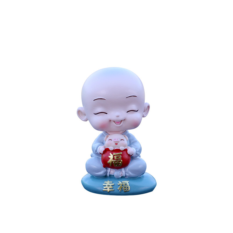 卡通小和尚车载摆件可爱萌中控台