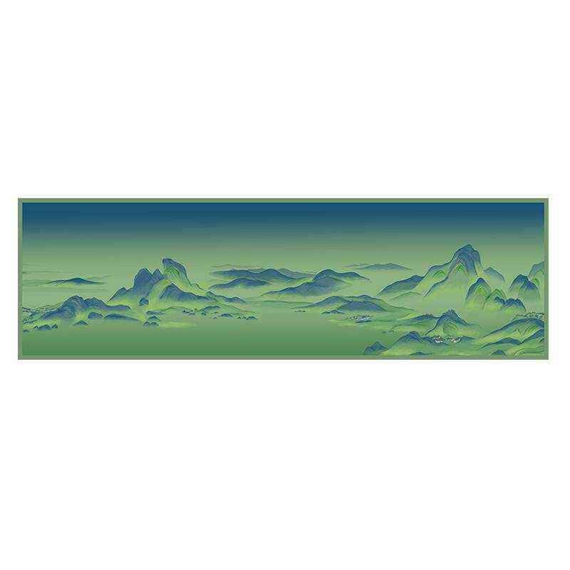 EORILKS意敖瑞中国风原创设计雪纺长巾真丝巾国风礼物 千里江山