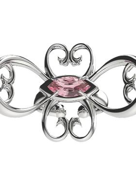 MOLISM图纹花型镶钻开口戒指