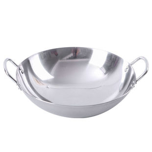 不锈钢锅不粘锅双耳不生锈炒锅边锅大锅双耳锅家用圆底