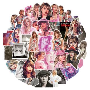 50张Taylor Swift泰勒斯威夫特霉霉个性欧美装饰笔记本行李箱头盔相框画保温杯车窗滑板iPad音响手机电脑贴纸