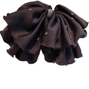 大蝴蝶结发夹头饰抓夹女2025新款高级感云朵泡泡中号发量少半扎发