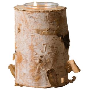 掬涵桦木烛台天然树干圣诞装饰摆件桌面地面节日派对婚礼布景道具