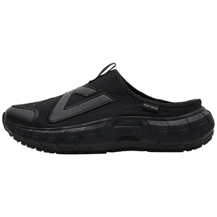 匹克态极一脚蹬半拖黑色休闲鞋男2026冬季新款软底缓震运动鞋拖鞋