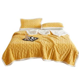 珊瑚绒毛毯冬季加厚四季通用单人沙发盖毯办公室午睡毯子羊羔绒