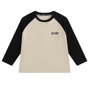 小象汉姆童装男童德绒打底衫儿童圆领冬装2026新款男孩内搭T潮