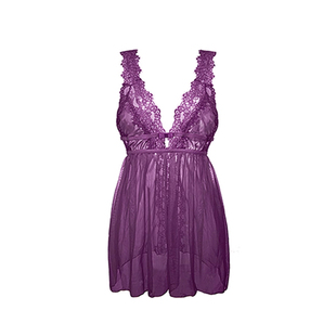 「LA」反转邂逅丨边界系列*深V露背性感睡裙女紫色高级感蕾丝睡衣