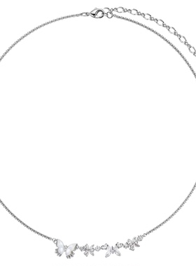 原创设计天然白贝母蝴蝶项链女