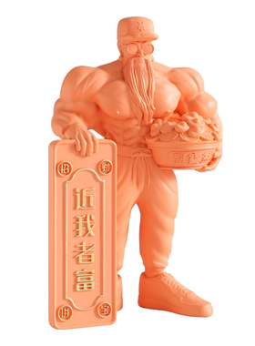 肌肉武财神爷桌面摆件现代